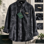 Arshmee Noir premium textured black shirt for men