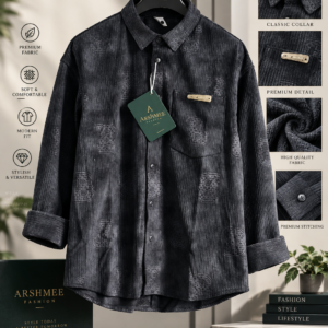 Arshmee Noir premium textured black shirt for men