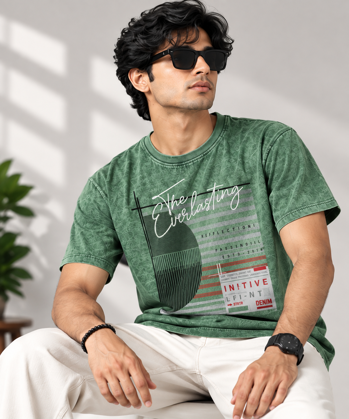 Green Graphic T-Shirt – Premium Washed Finish