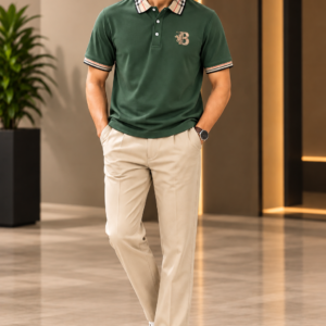Dark Green Polo & Cream Pant Combo ₹1200 | Best Combo Under ₹1500