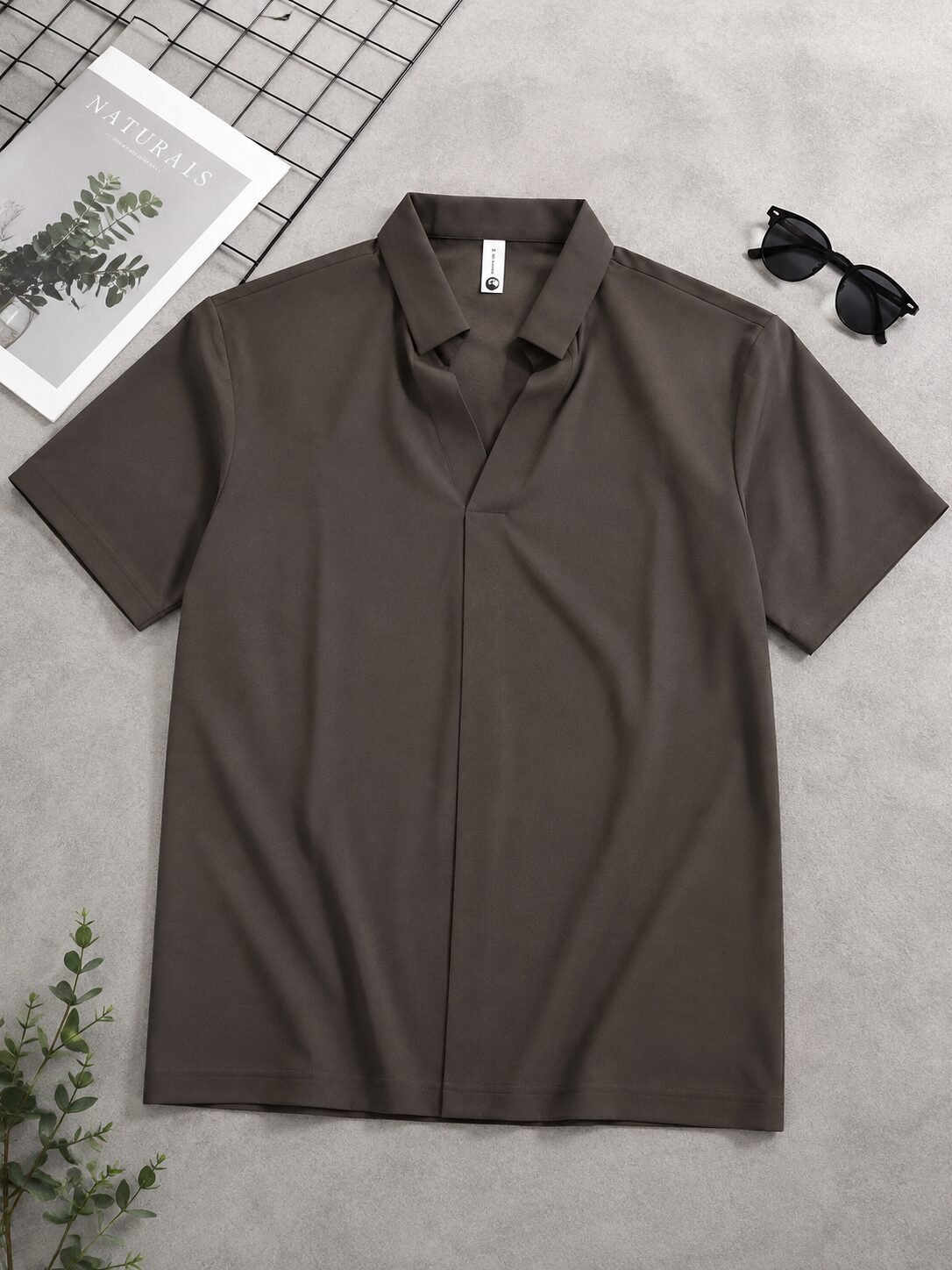 Men's chocolate brown half sleeve polo t-shirt
