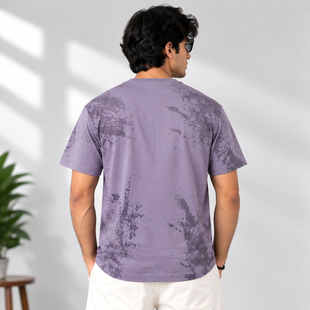 Sea Graphic Oversized T-Shirt – Purple Splatter