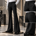 premium black formal bootcut trousers