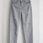 Grey washed ripped wide leg jeans for men on hanger – Arshmee Fashion