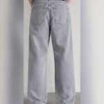 Back view of men's grey baggy wide leg jeans – Arshmee Fashion