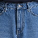 Waist and button close-up of light blue jeans for men – Arshmee Fashion