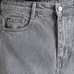 Waist and button close-up of grey washed jeans for men – Arshmee Fashion