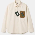 Men's Off-White Floral Embroidered Pocket Full Sleeve Casual Shirt