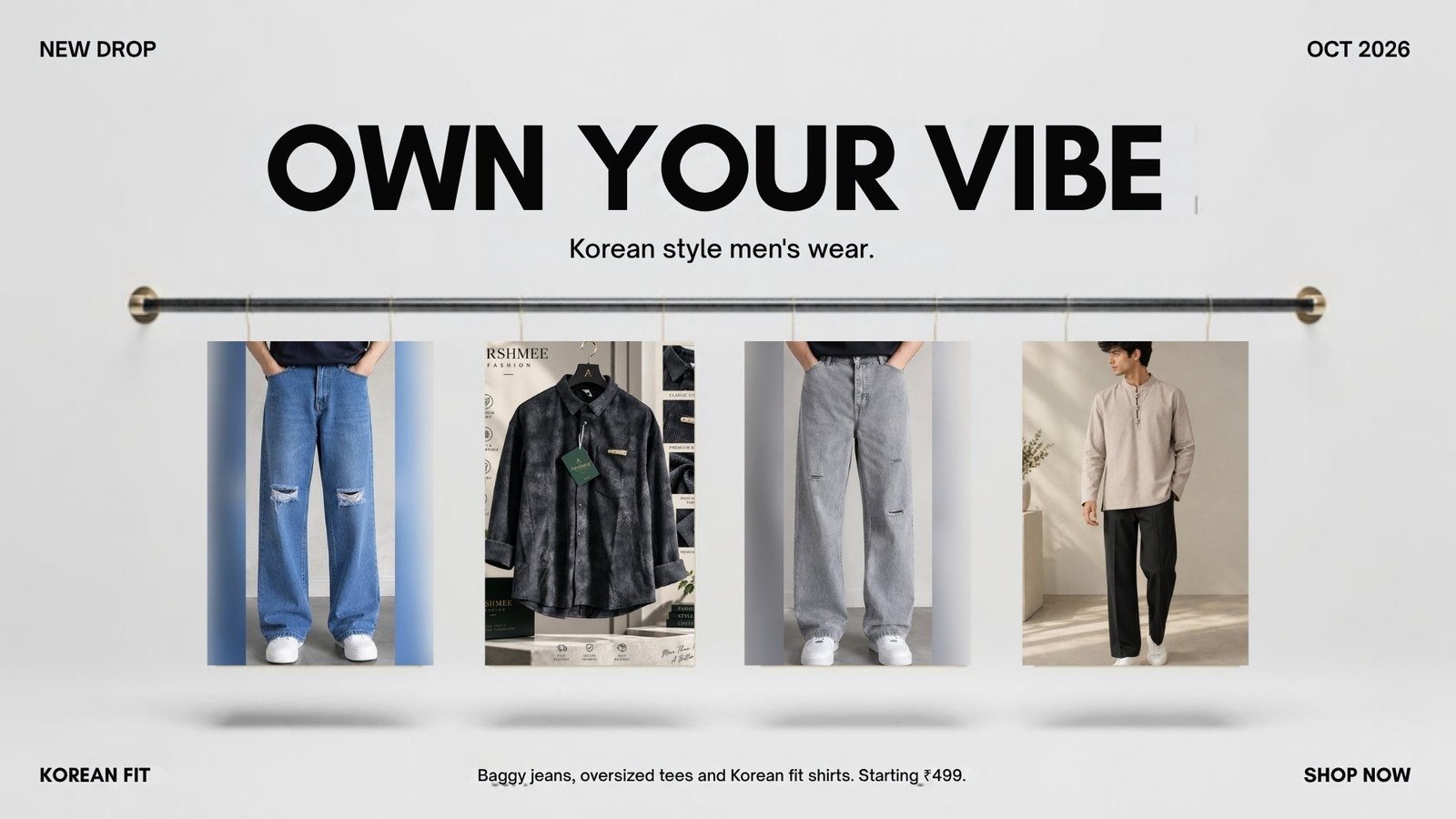 Arshmee Fashion Korean style men's wear – baggy jeans, shirts and kurta – Own Your Vibe